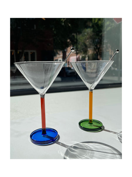 Piano Cocktail Set in Dizzy Martini (Yellow & Red Stems)