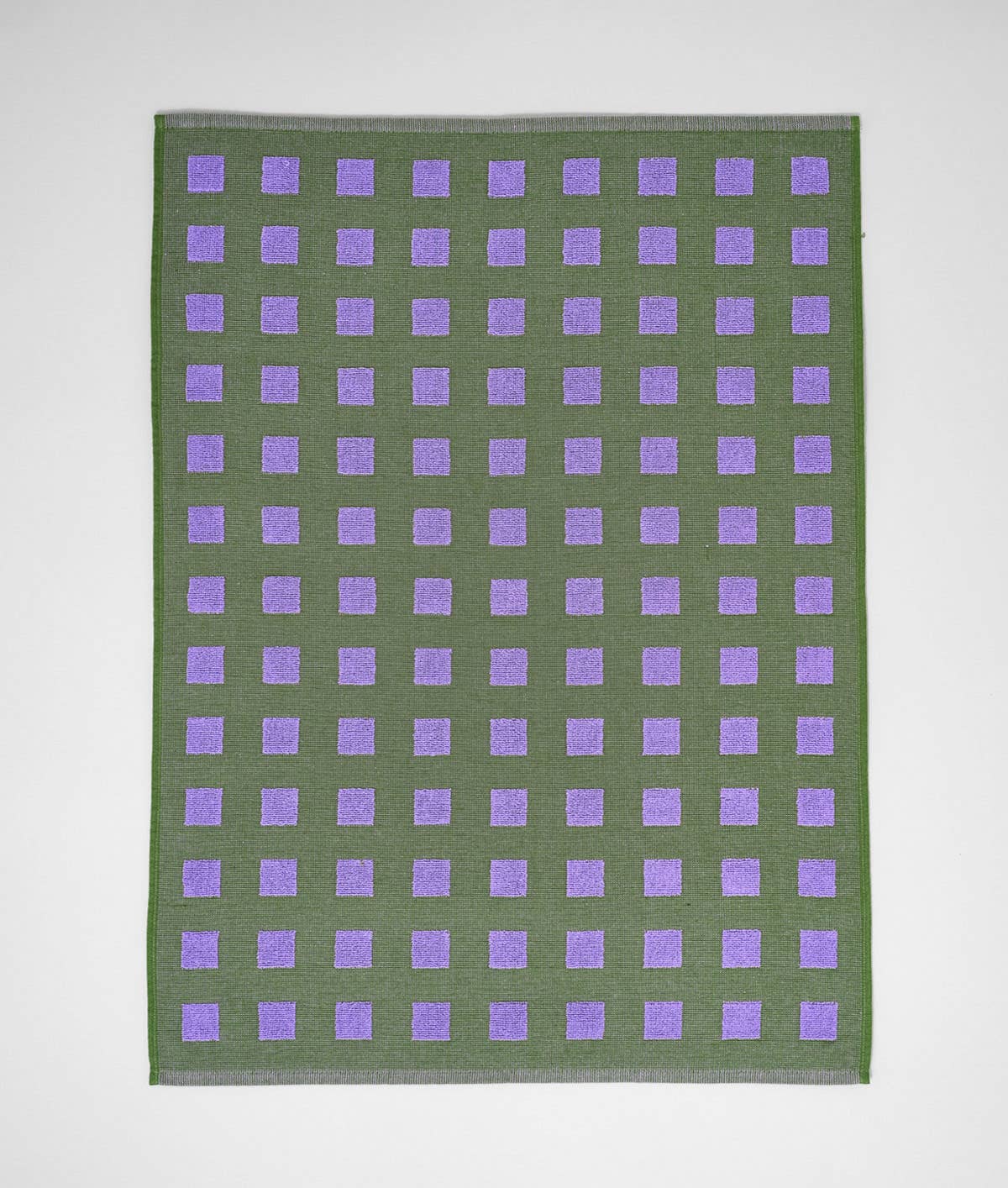Squares Woven Terry Tea Towel – Olive/Lilac