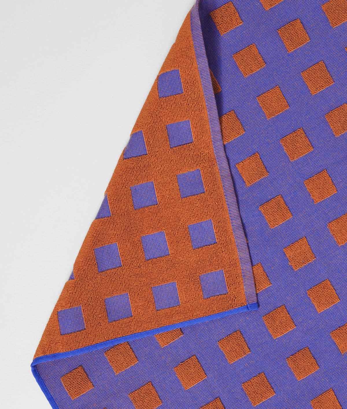 Squares Woven Terry Tea Towel – Burgundy/Blue