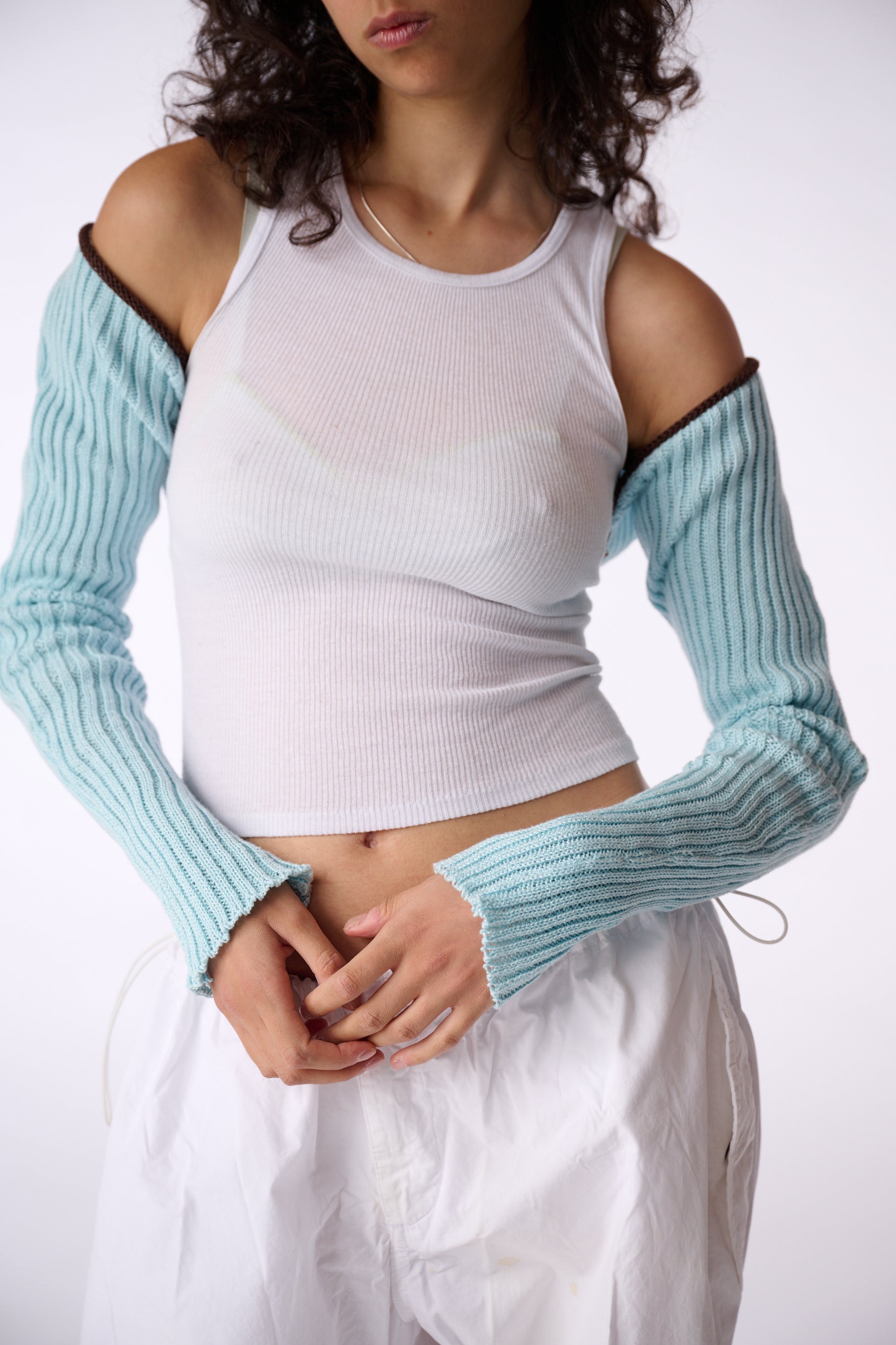 YOWIE x Stahl Knit Bolero in Light Blue