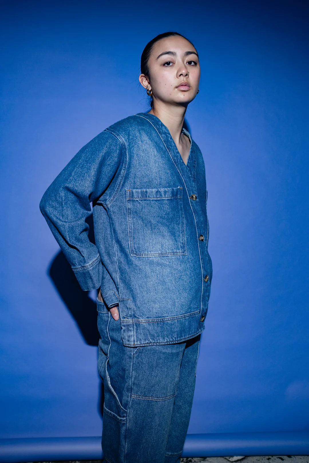 Miguel Denim Cardigan in Blue