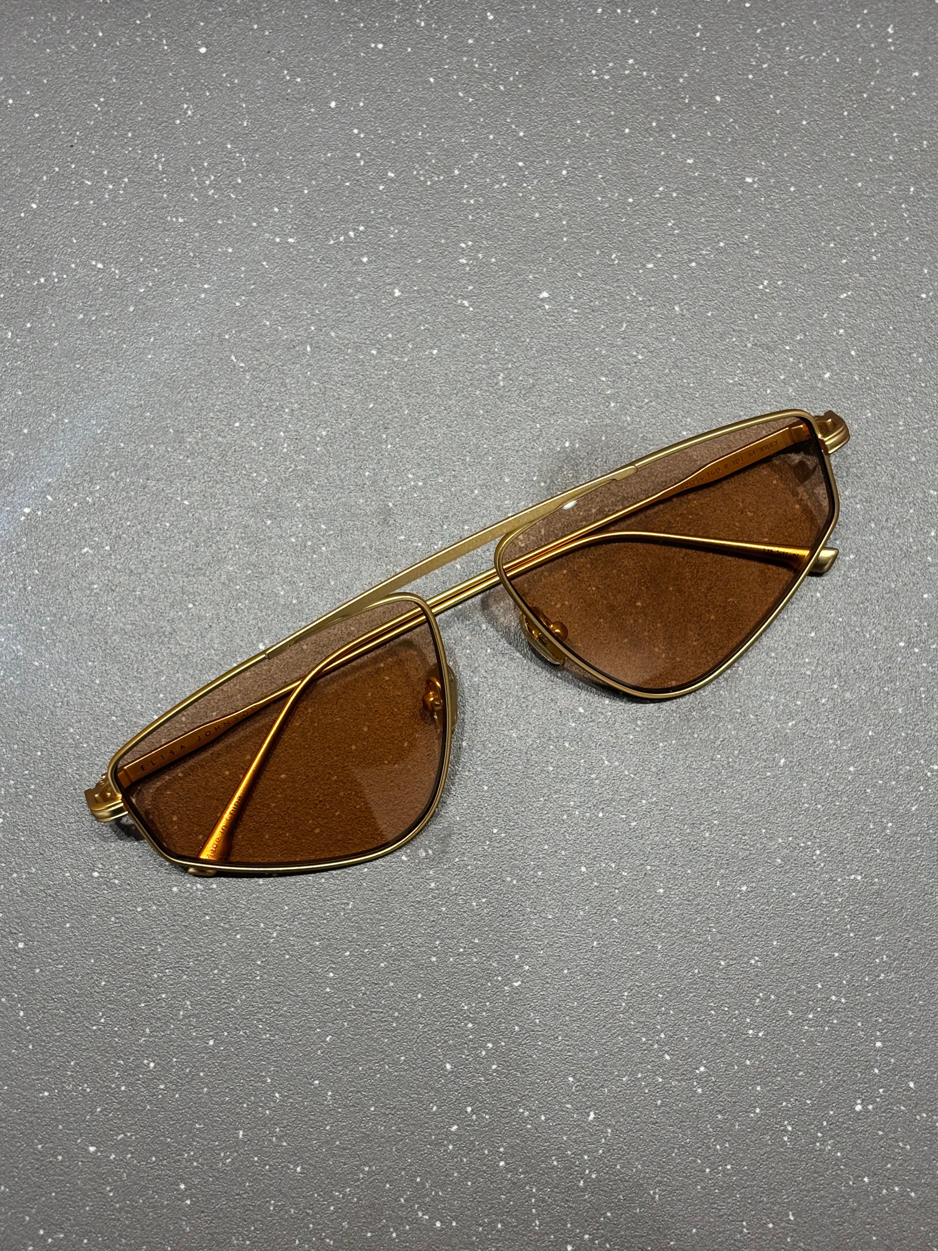 Riley in Gold Metal Amber Lens