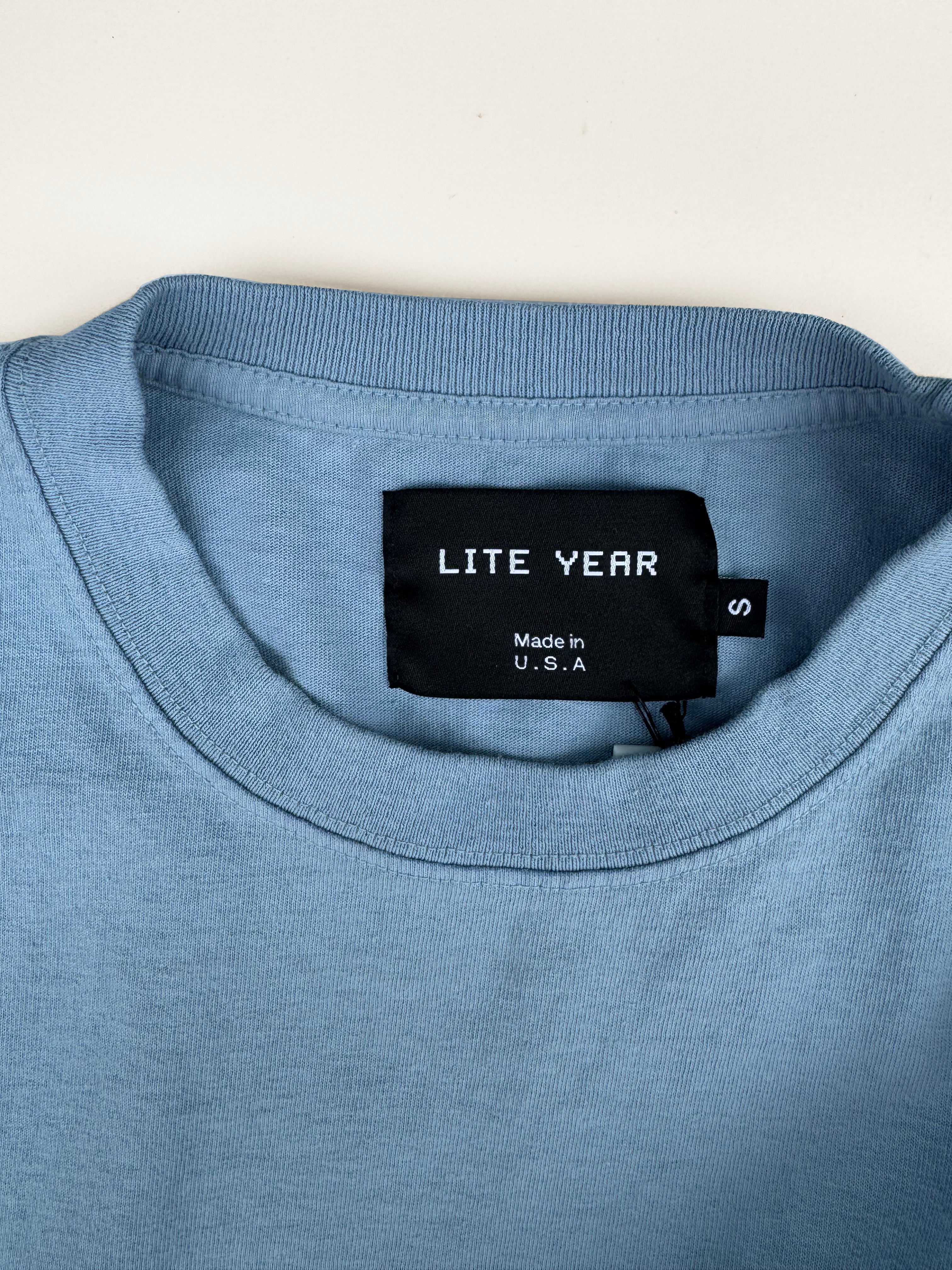 Lite year Long Sleeve Tee in Light Blue