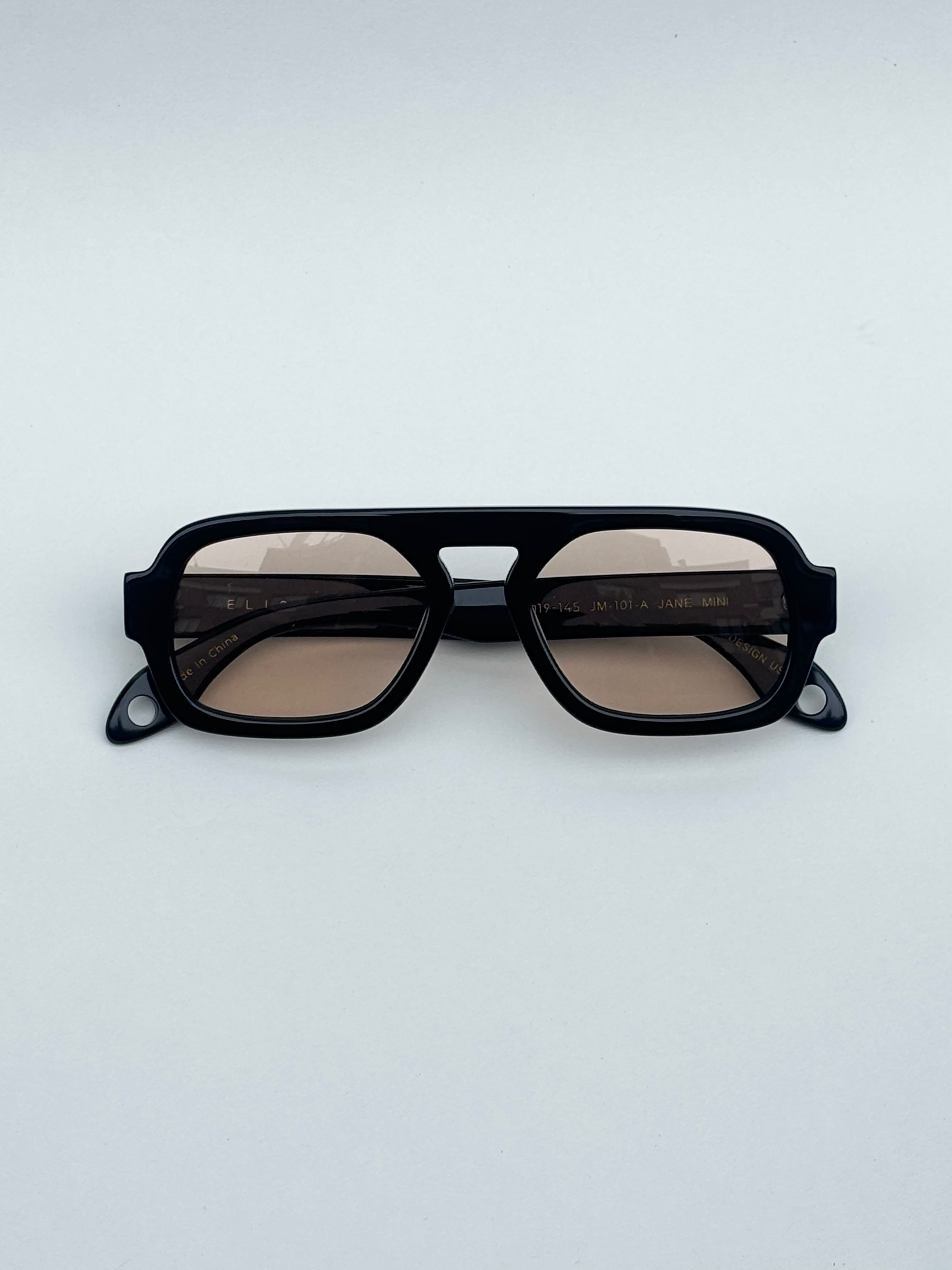 Jane Mini Sunglasses in Gloss Black