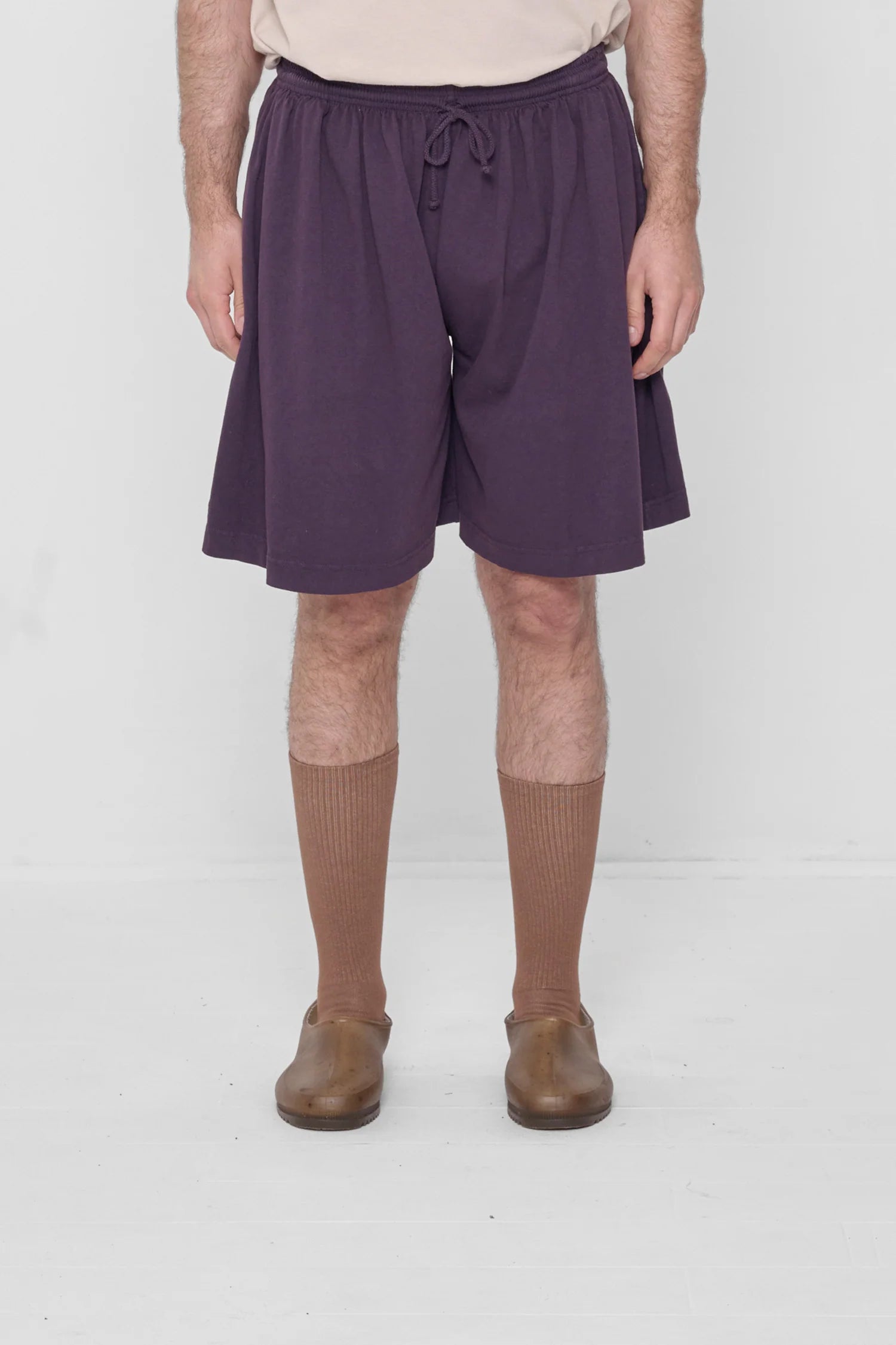 Long Tubular Shorts in Mulberry