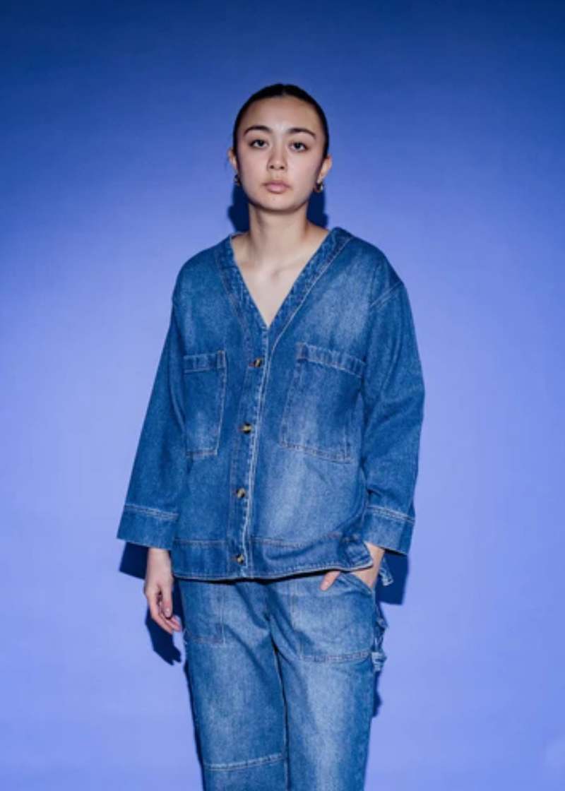 Miguel Denim Cardigan in Blue