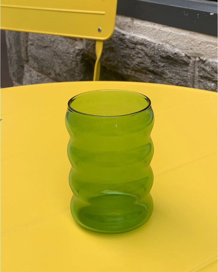 Large Green Ripple Glass