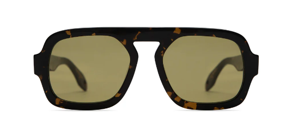 Jane in Dark Brown Tortoise Olive Green Lens