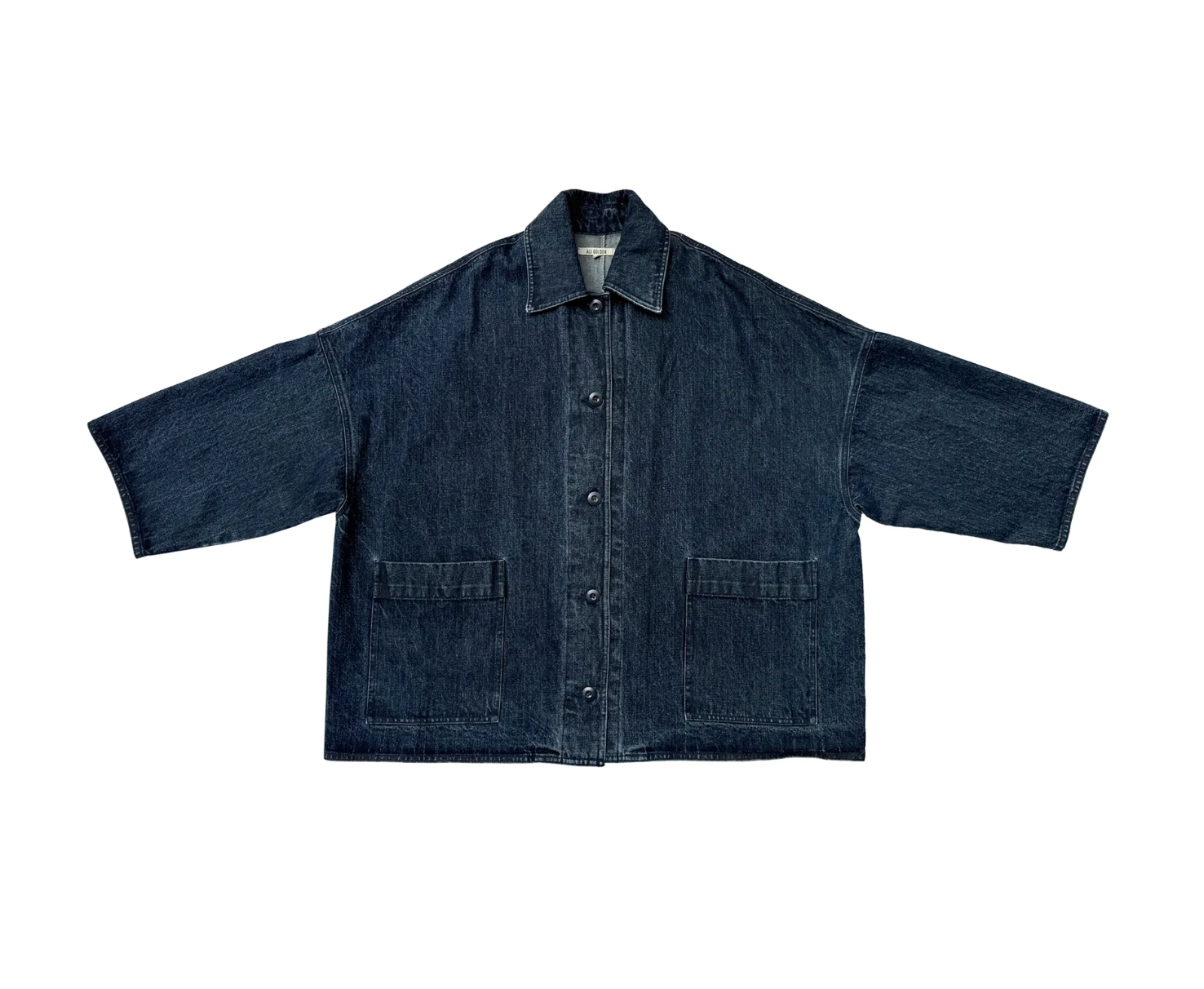 Oversized Shirt Jacket in Dark Denim