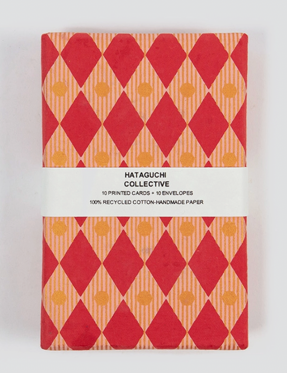 Greeting Card Set in Chess Rosa