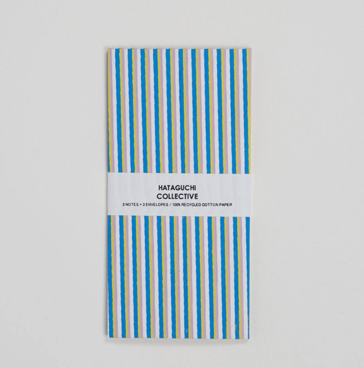 Large Envelope with Notecard Set in Stripe Blue Mix