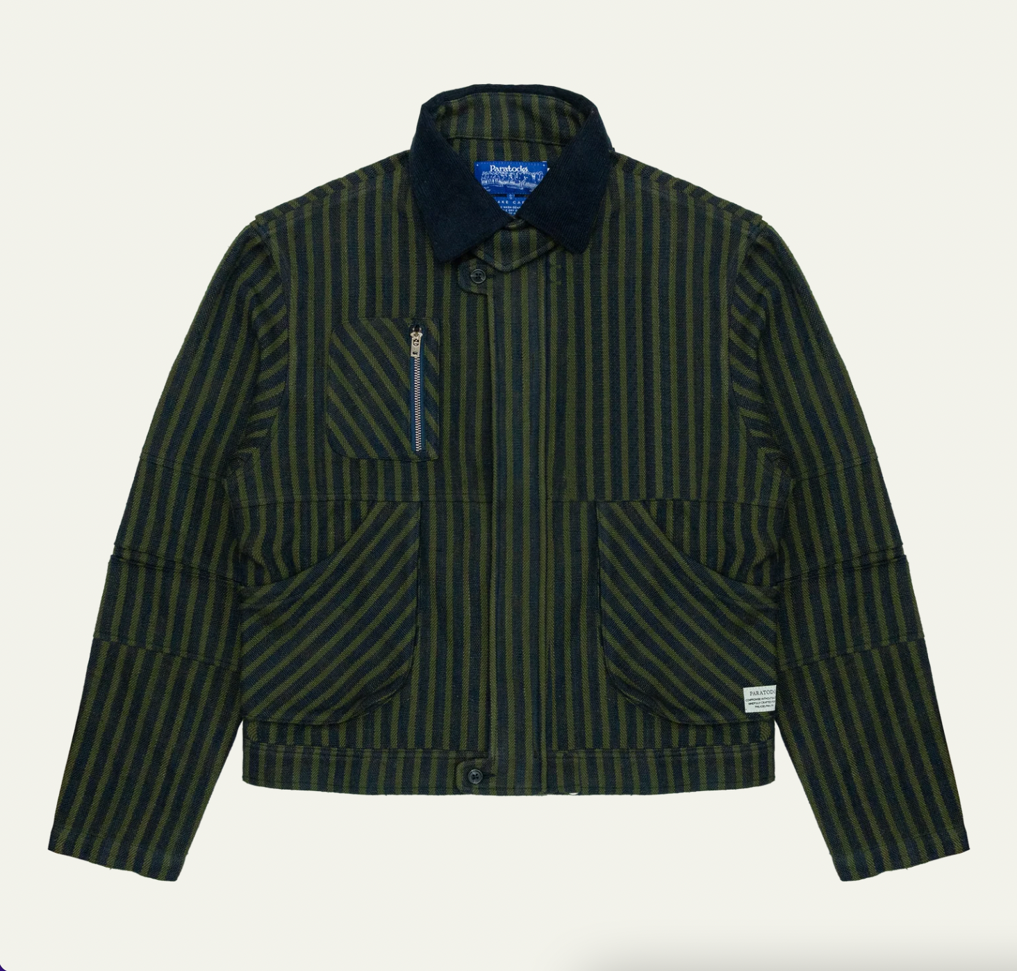Pine Blouson Jacket: Navy/Olive Stripe