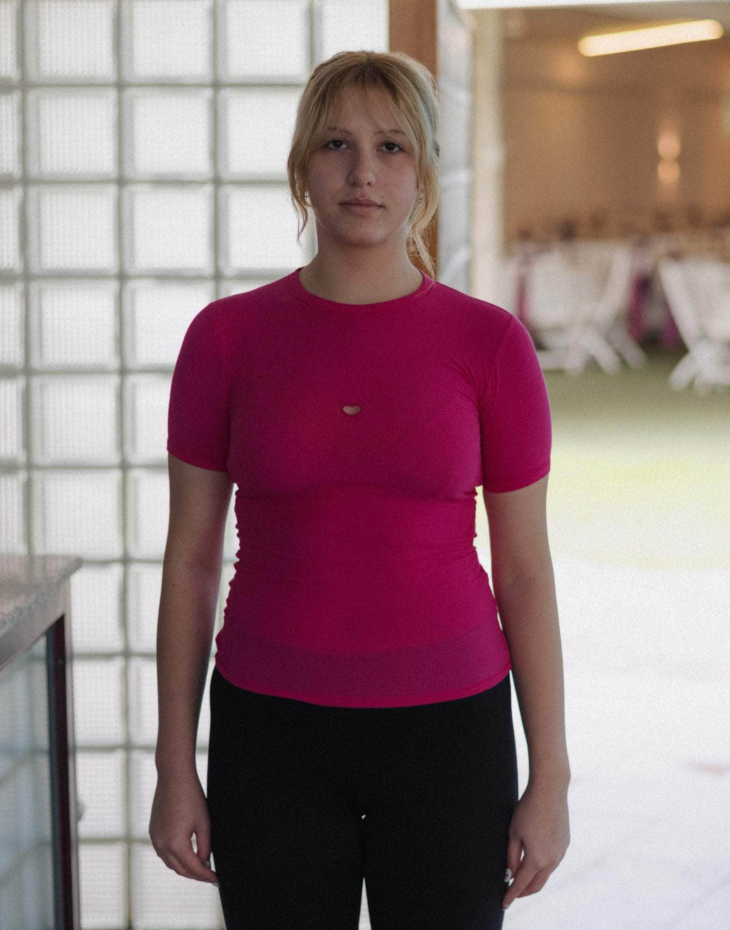 Heart Tee Shirt in York Pink