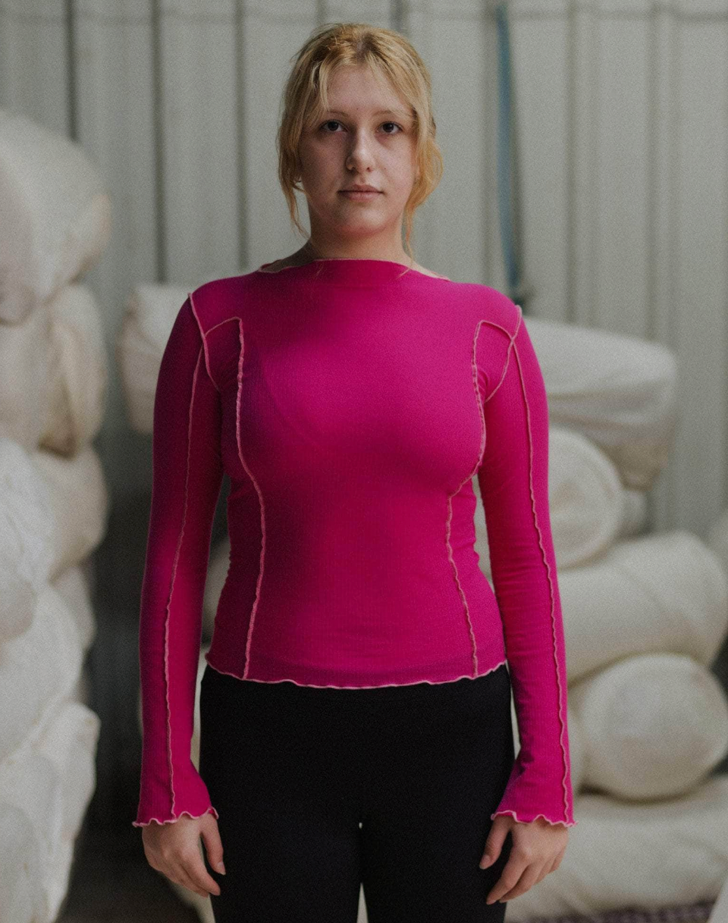 Omato Long Sleeve Top in York Pink