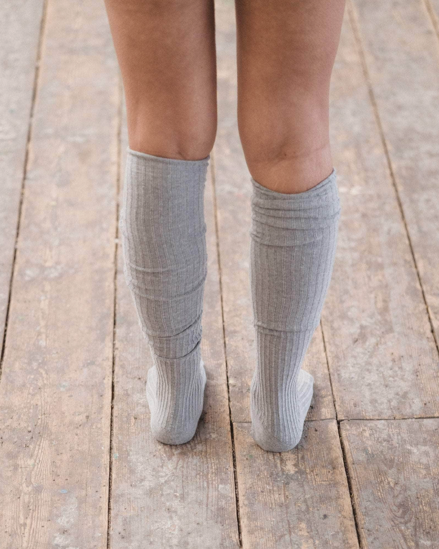 Overknee Socks in Grey Melange
