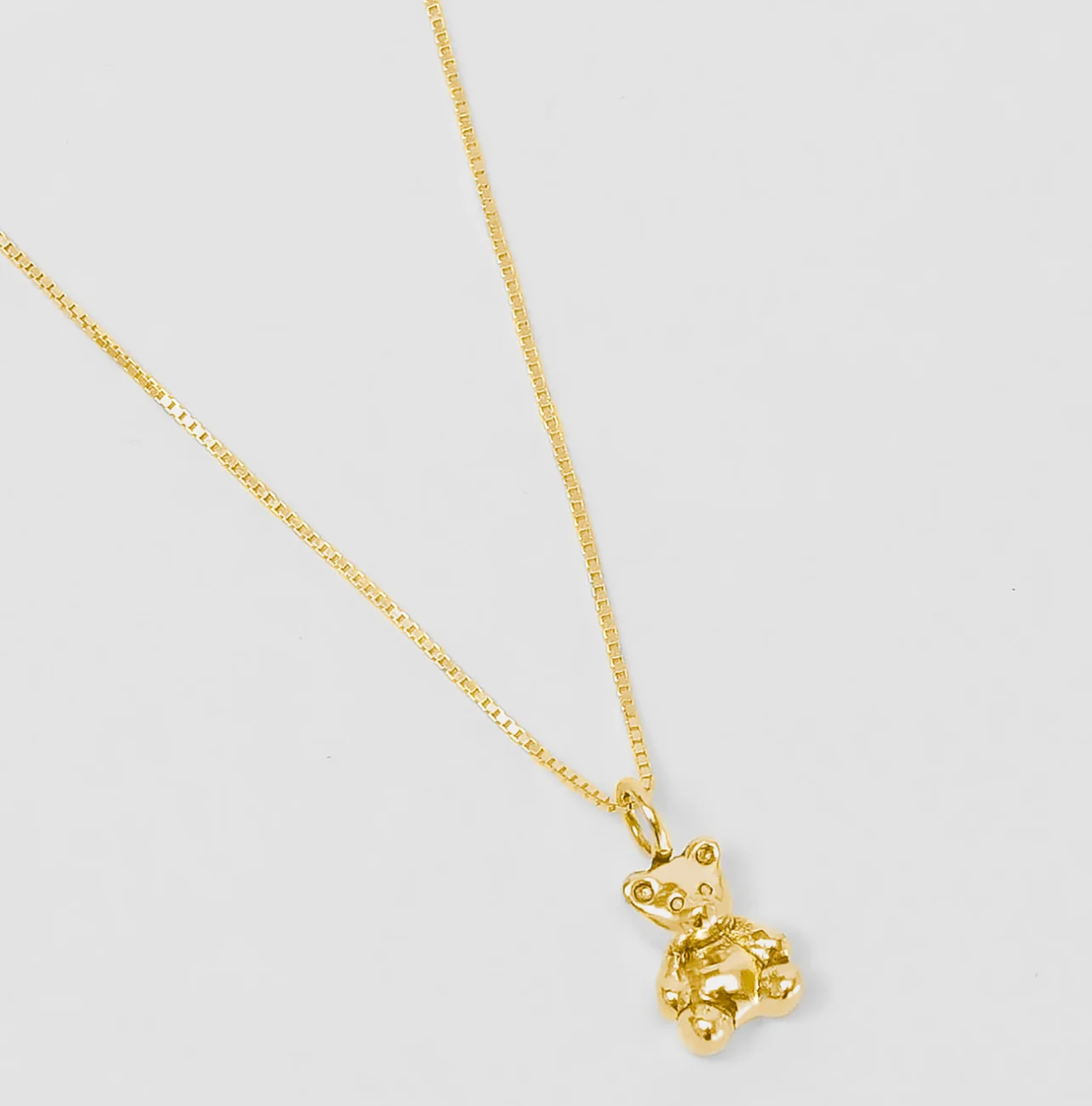Mini Teddy Bear Charm in Gold