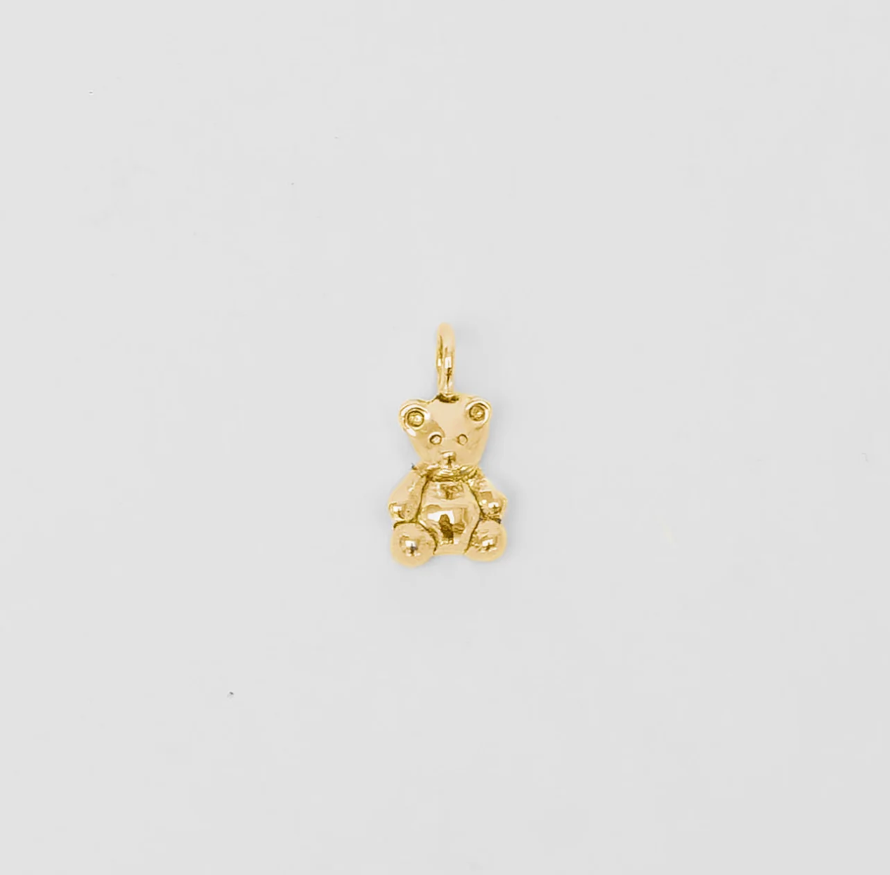 Mini Teddy Bear Charm in Gold