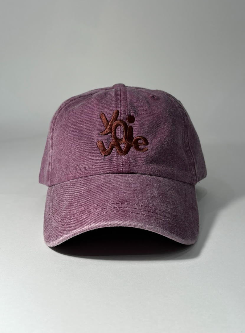 YOWIE Stacked Logo Dadcap in Wine and Chocolate