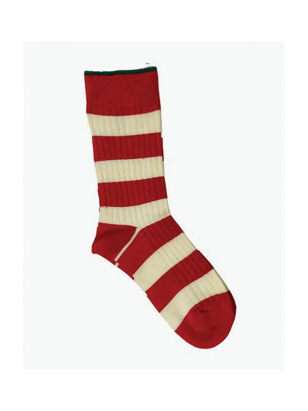 Collegiate Socks in Red and Cream