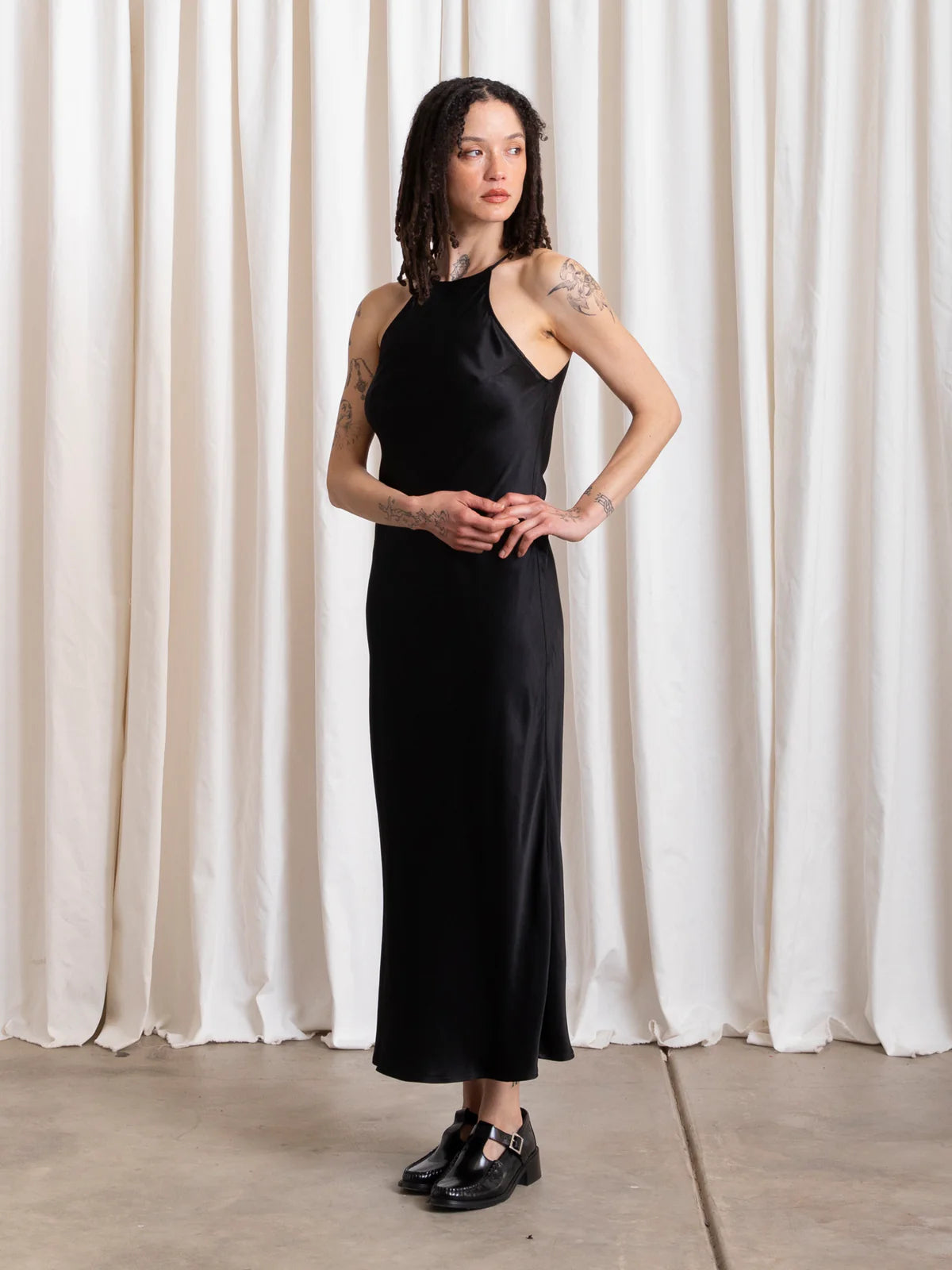 High Neck Dress in Black