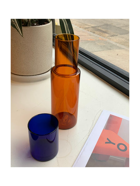 Amber and Cobalt Carafe