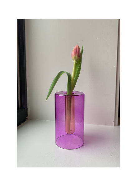 Small Reversible Vase in Lilac and Peach