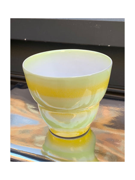 Yellow and Light Green Stripe Cup