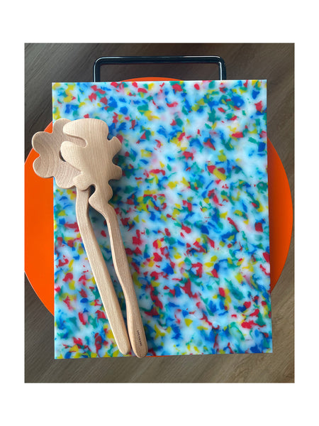 Large Multi White Confetti Cutting Board by Fredericks & Mae