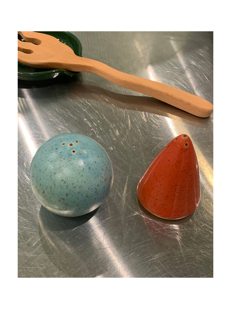 Salt and Pepper Shaker Twins Robin's Egg and Orange