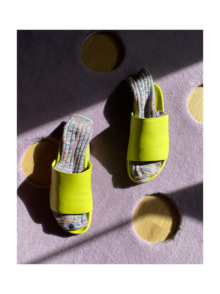 Pippy Slides in Lime Green