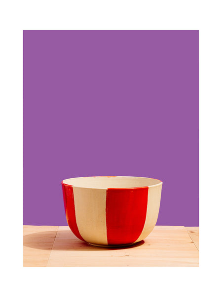 Striped Bowl in Red