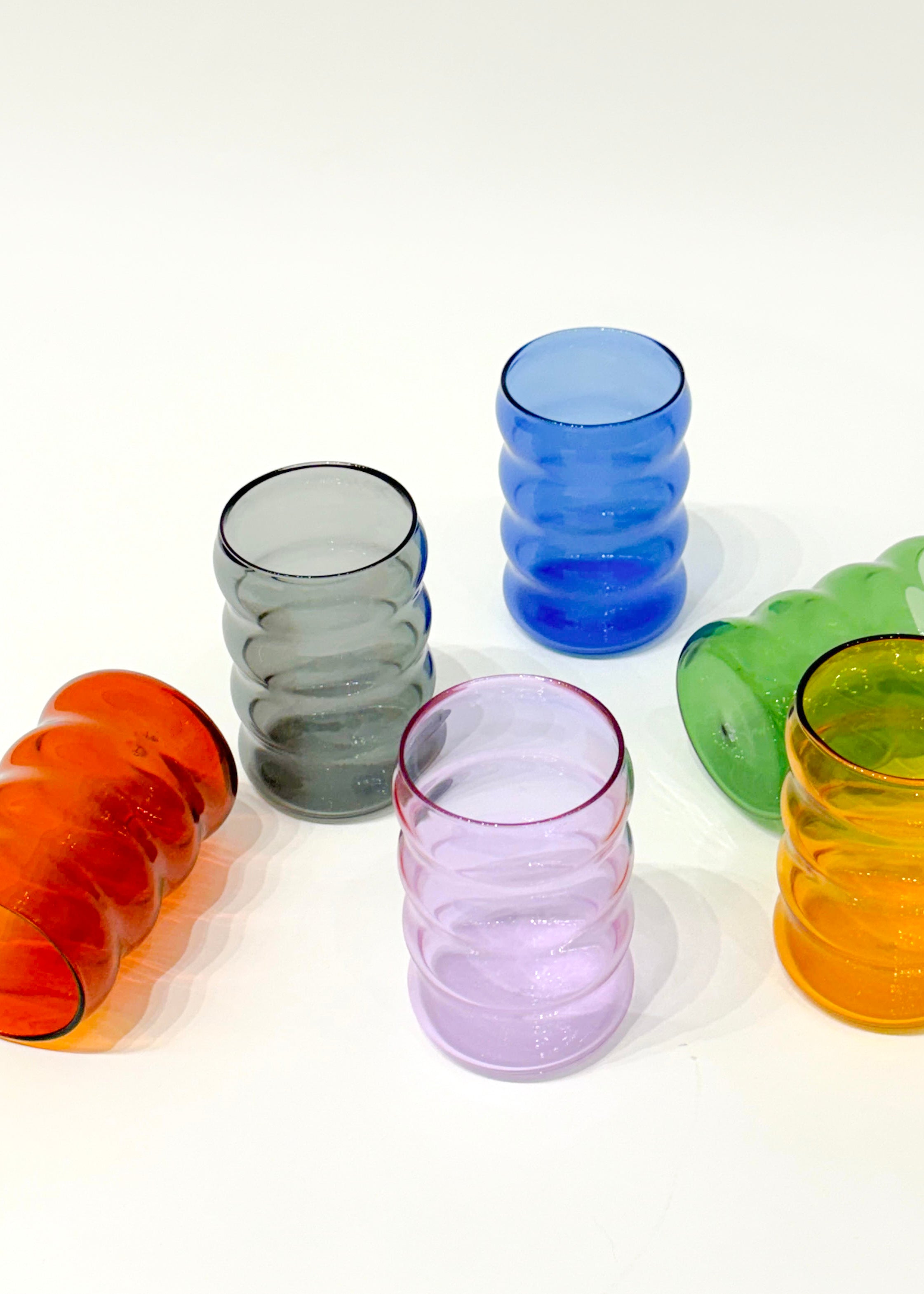 Large Smoke Ripple Glass
