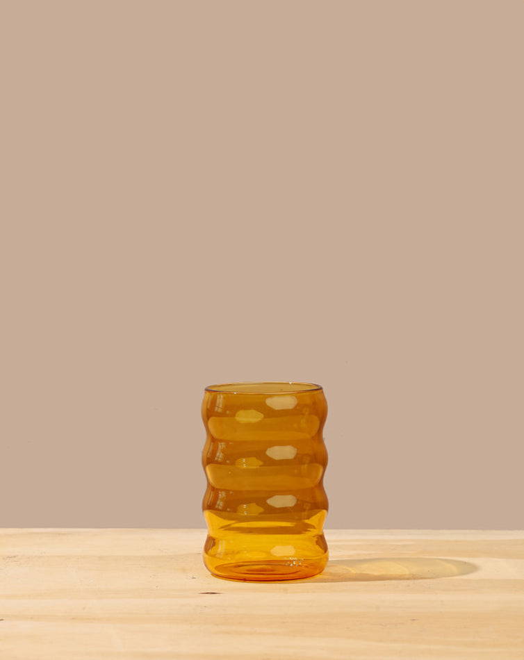 Large Yellow Ripple Glass